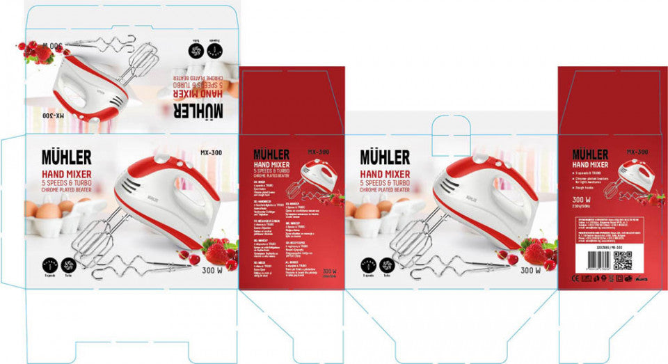 Миксер Muhler MX-300, червен 1002989