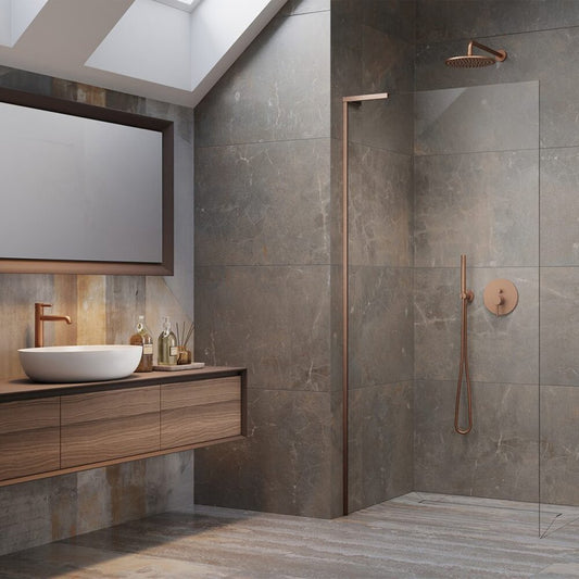 Душ параван тип Walk-in Radaway Modo SL II меден сатен-прозрачен 100 cm закалено стъкло 8 mm ляво