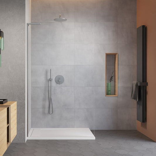 Душ параван тип Walk-in Radaway Modo SL II brushed nickel-прозрачен 100 cm закалено стъкло 8 mm ляво