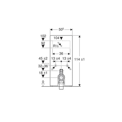 Geberit Monolith Module for Floor-mounted WC Black 114 cm