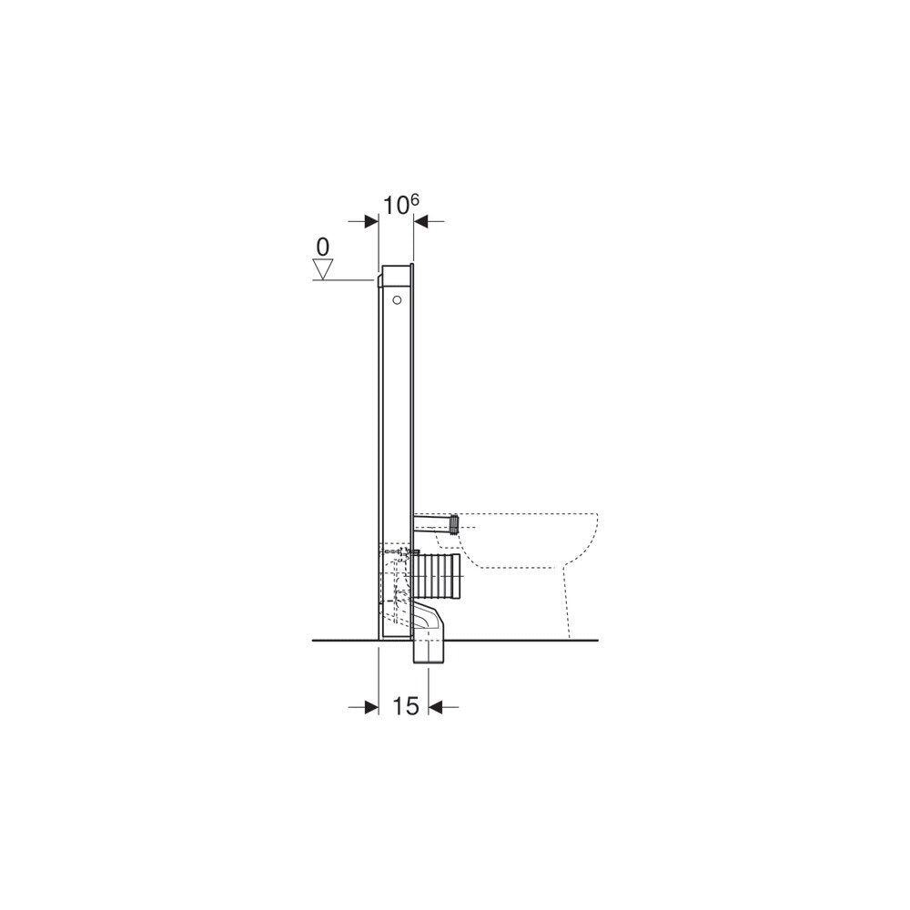 Geberit Monolith Module for Floor-mounted WC Black 114 cm