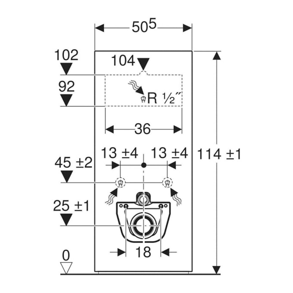 Geberit Monolith Module for Wall-Hung Toilet Concrete Look 114 cm