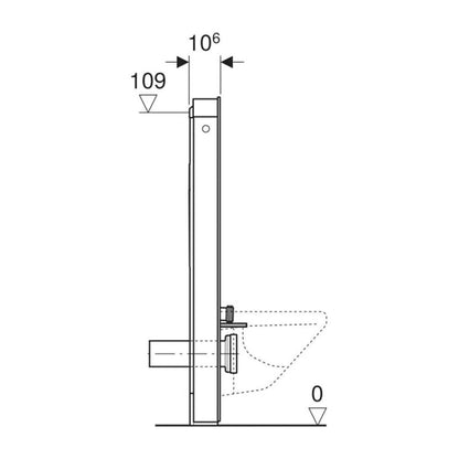 Geberit Monolith Module for Wall-Hung Toilet Concrete Look 114 cm