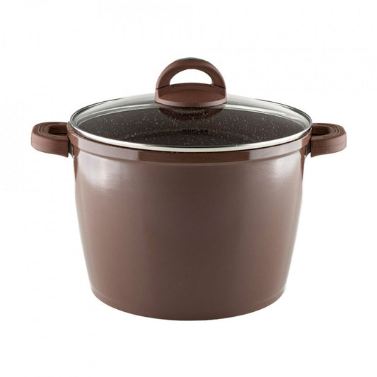 Дълбока тенджера с капак Muhler Mia MR-2429M 24x17,5cm, 6,5L, шоколадова, от леян алуминий 1004661
