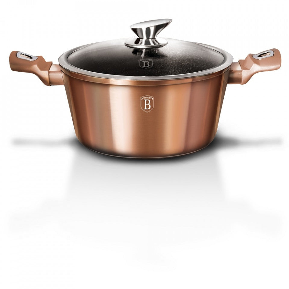 Тенджера с капак 20 см Rose Gold (Медна) Metallic Line Berlinger Haus BH 1514N