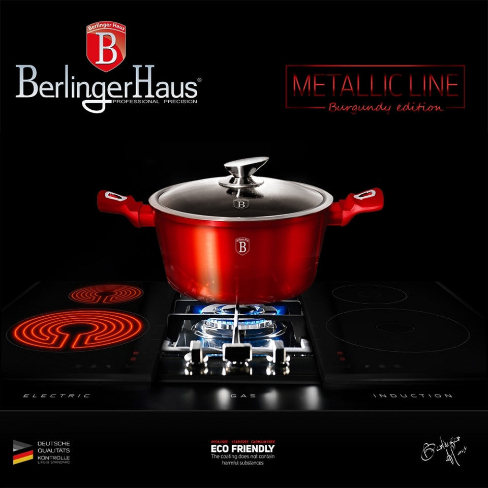 Гърне с капак 28 см Burgundy Metallic Line Berlinger Haus BH 1258N