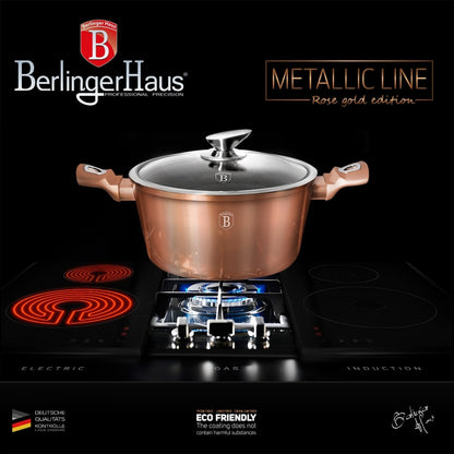 Тенджера с капак 28 см Rose Gold (Медна) Metallic Line Berlinger Haus BH 1516N