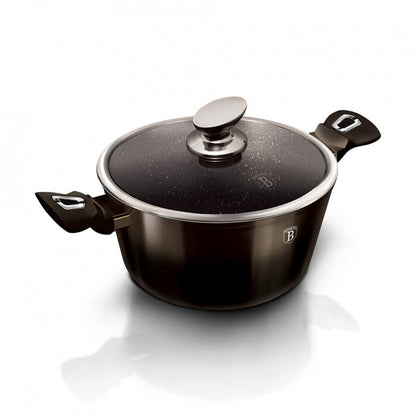 Тенджера с капак Metallic Line Shiny Black Edition BerlingerHaus BH 6604