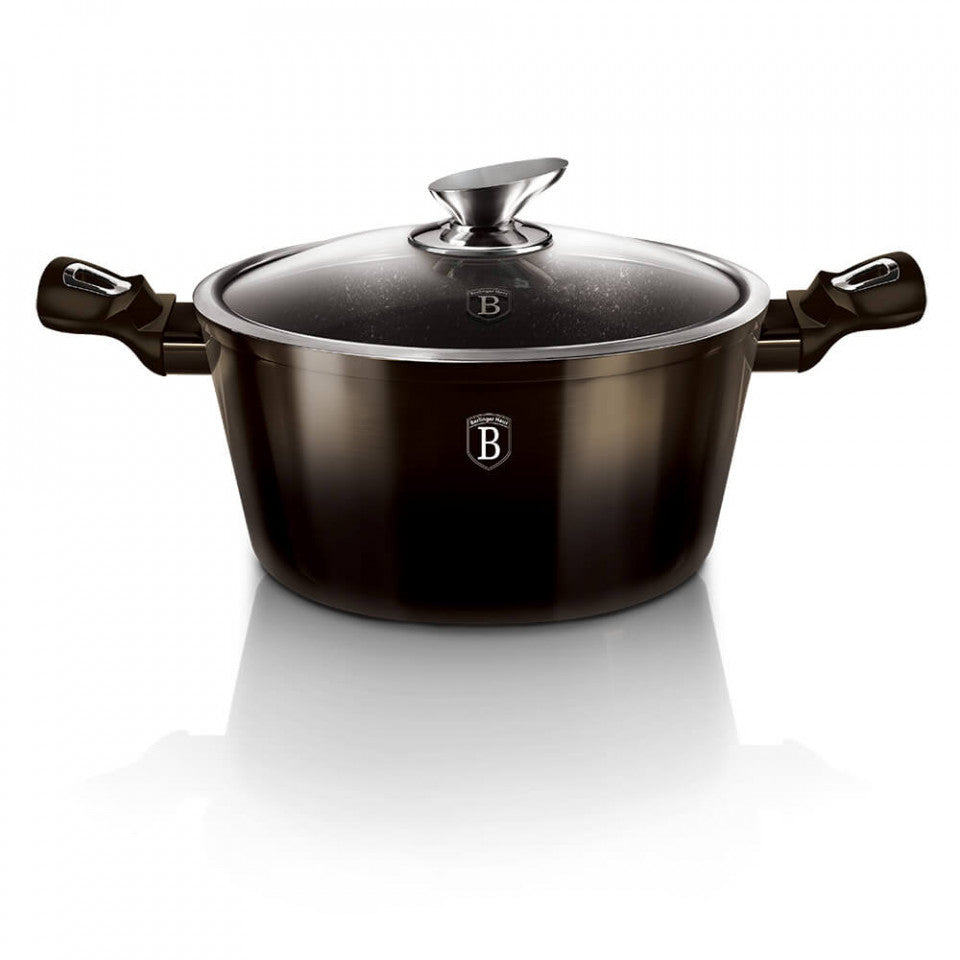 Тенджера с капак Metallic Line Shiny Black Edition BerlingerHaus BH 6604