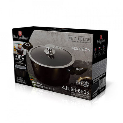Съд с капак Metallic Line Shiny Black Edition BerlingerHaus BH 6605