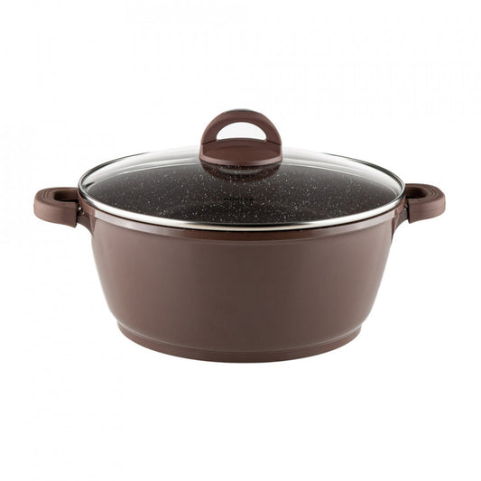 Тенджера с капак Muhler Mia MR-2849M 28x12.6cm, 6.2L, шоколадова, от леян алуминий 1003569
