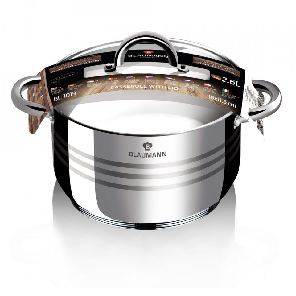 Съд с капак от неръждаема стомана 18 см Gourmet Line Blaumann BL 1019