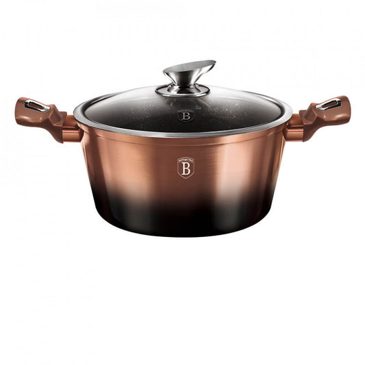 Тенджера с капак Rose Gold (Мед) Noir Metallic Line BerlingerHaus BH 6109