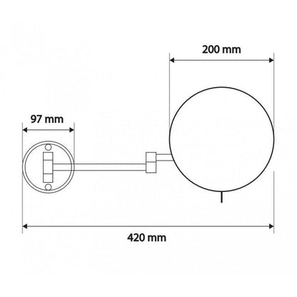 Козметично огледало Inter Ceramic 20x42 cm Gun Grey с увеличение x5