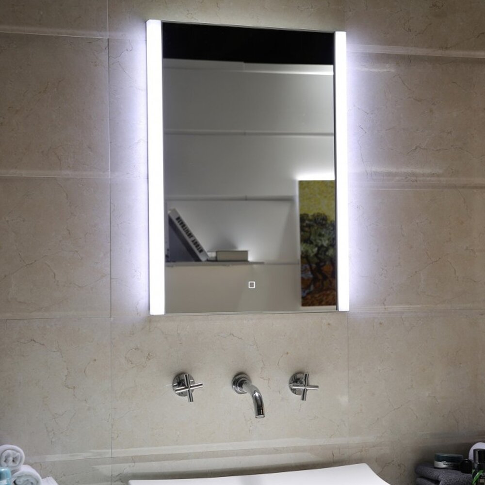 Огледало с LED осветление 3 цвята Inter Ceramic 50x70 cm правоъгълно хром гланц