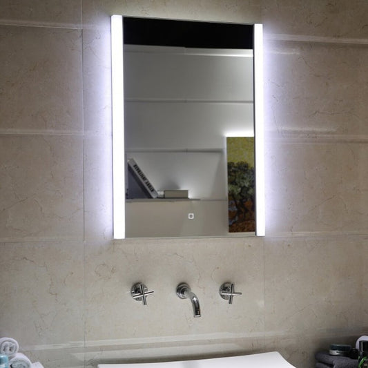 Огледало с LED осветление 3 цвята Inter Ceramic 50x70 cm правоъгълно хром гланц
