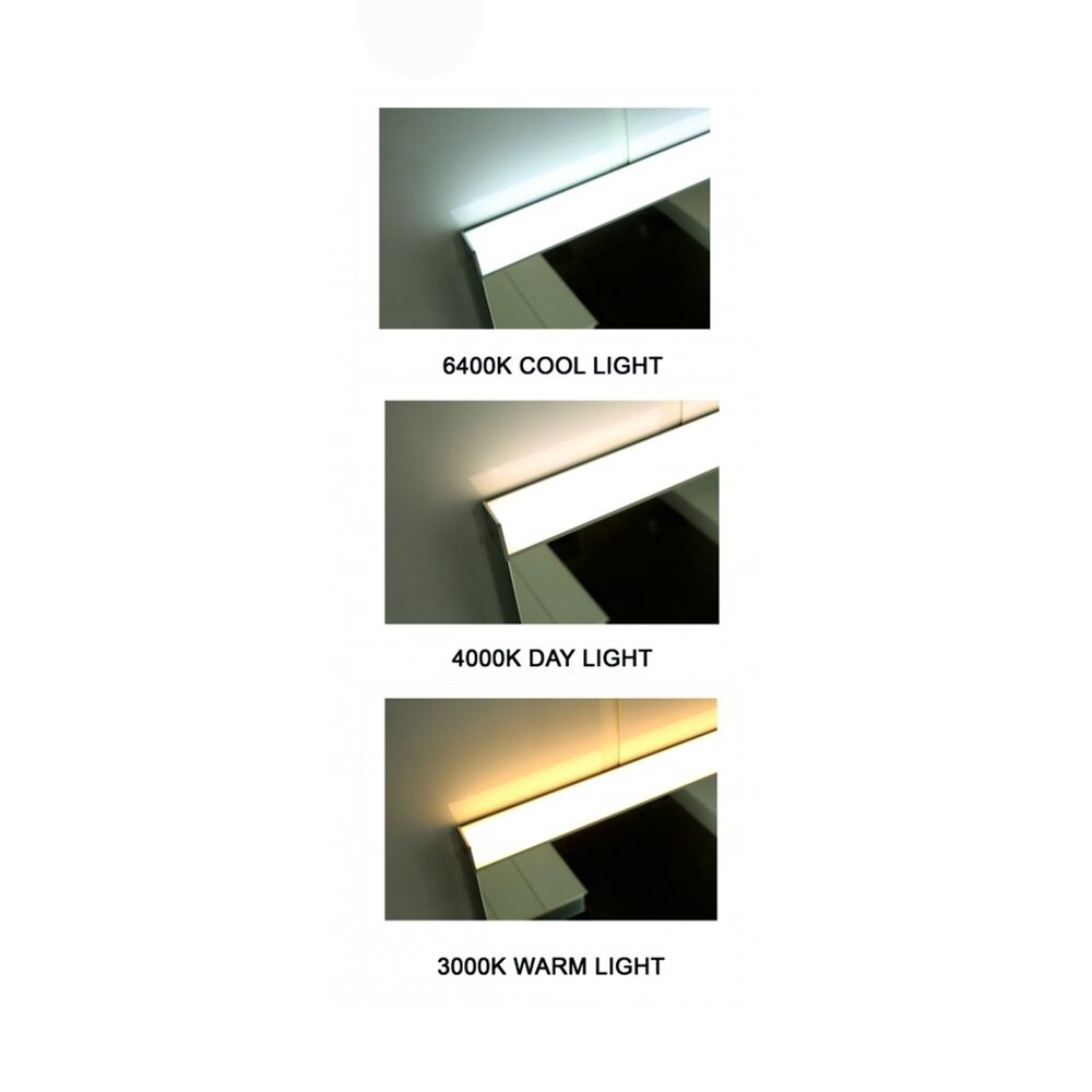 Огледало с LED осветление 3 цвята Inter Ceramic 50x70 cm правоъгълно хром гланц