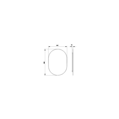 Огледало с LED осветление Gala Moira 60x85 см черно