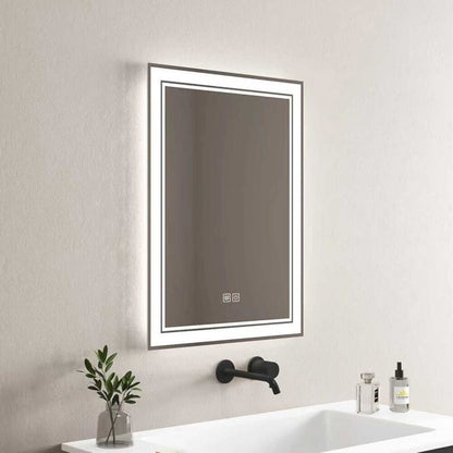 Огледало с LED осветление и антифог Inter Ceramic 60x80 cm правоъгълно с бяла рамка