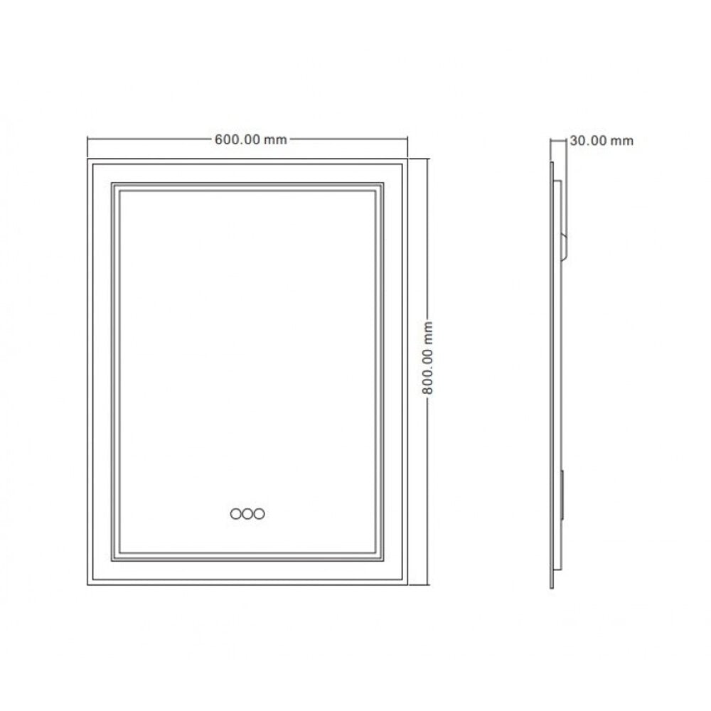 Огледало с LED осветление и антифог Inter Ceramic 60x80 cm хром-бяло