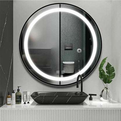 LED огледало Tutumi 60x60 см MMJ черно