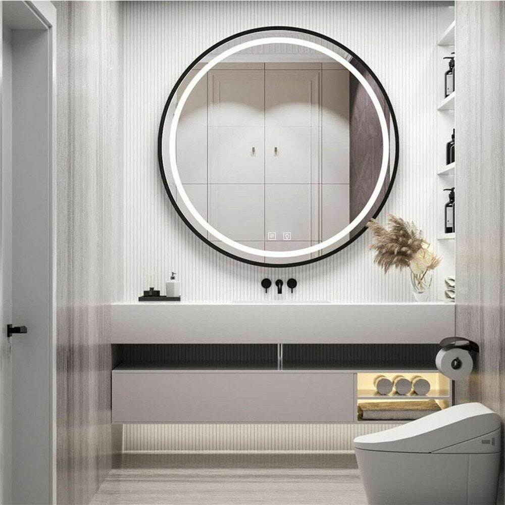 LED огледало Tutumi 60x60 см MMJ черно