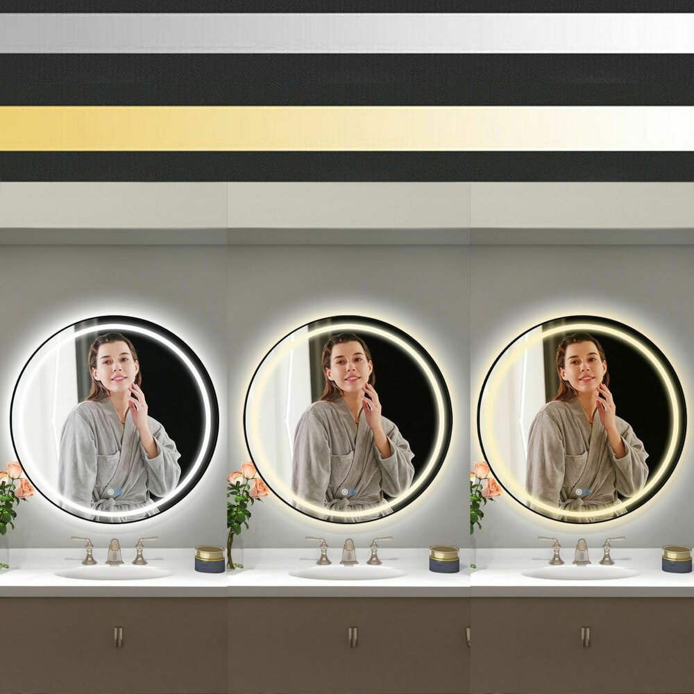 LED огледало Tutumi 60x60 см MMJ черно