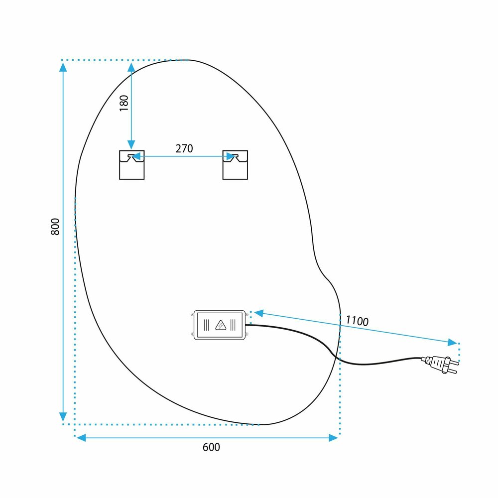 LED осветена огледало Tutumi 80x60 см CLOUD C