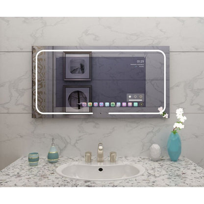 Огледало с RGB осветление Inter Ceramic Smart WiFi и Bluetooth правоъгълно 106.8x56 cm хром гланц