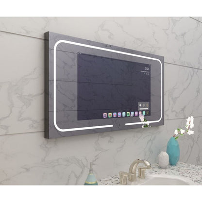 Огледало с RGB осветление Inter Ceramic Smart WiFi и Bluetooth правоъгълно 106.8x56 cm хром гланц