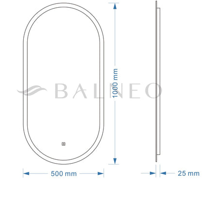 Огледало с осветление и антифог Balneo Elisa 50x100 cm