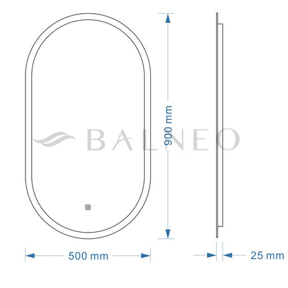 Огледало с осветление и антифог Balneo Elisa 50x90 cm
