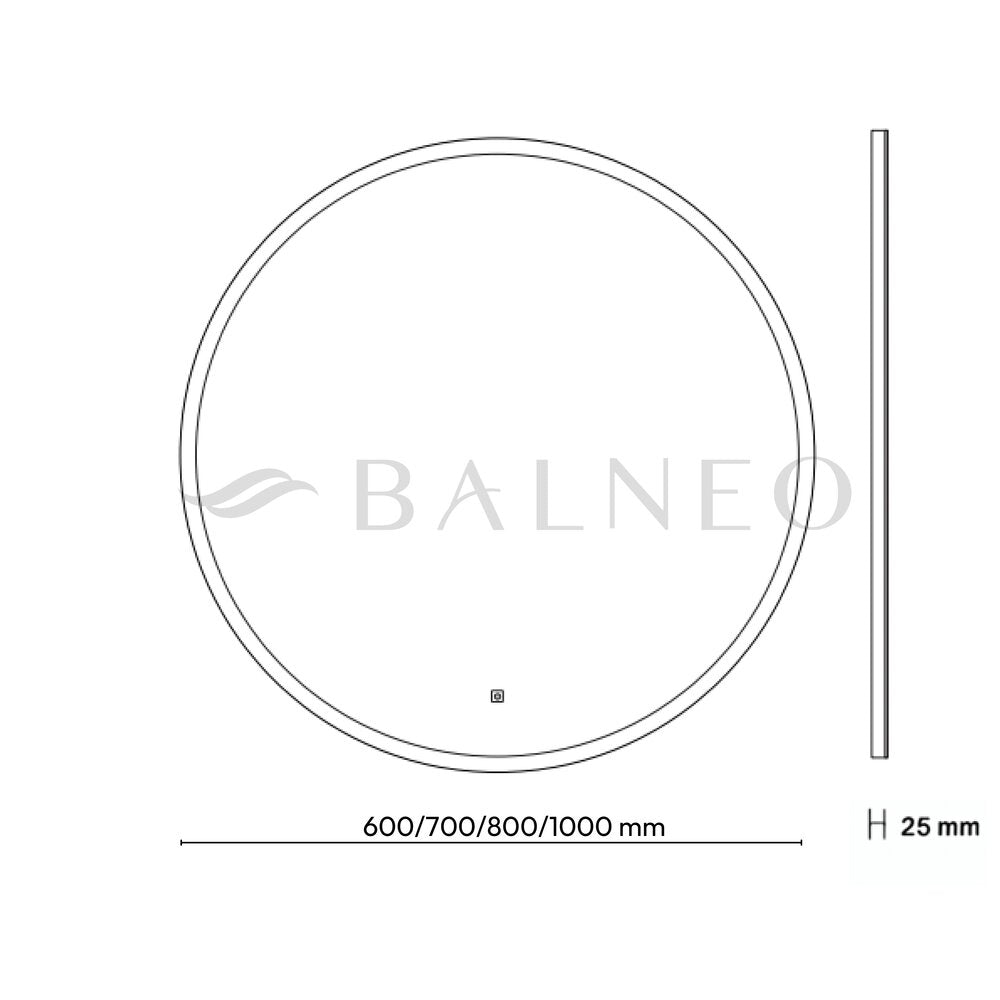 Огледало с осветление и антифог Balneo Moon 90 cm