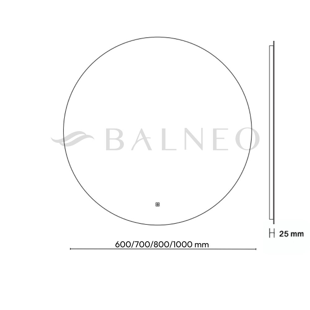 Огледало с осветление и антифог Balneo Roco 100 cm
