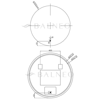 Огледало с осветление и антифог Balneo Roco 100 cm