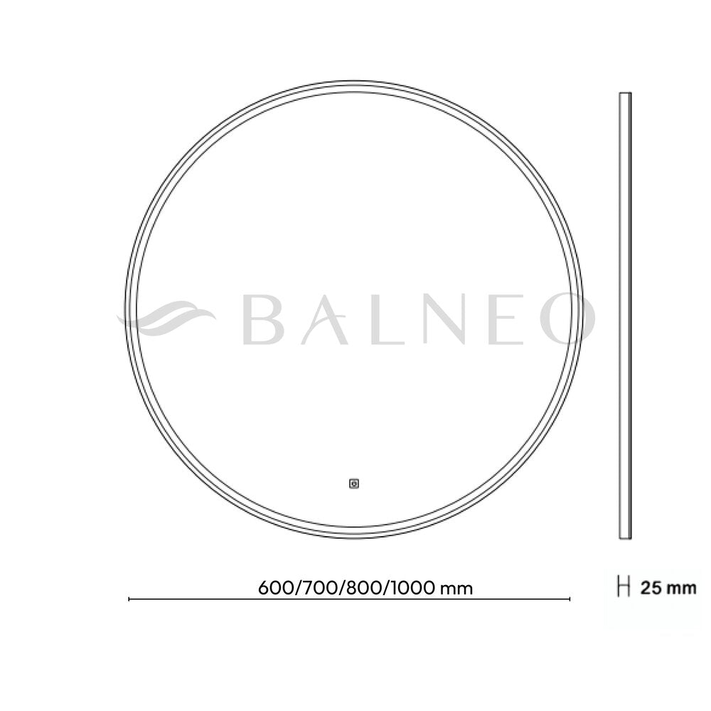 Огледало с осветление и антифог Balneo Sun 60 cm