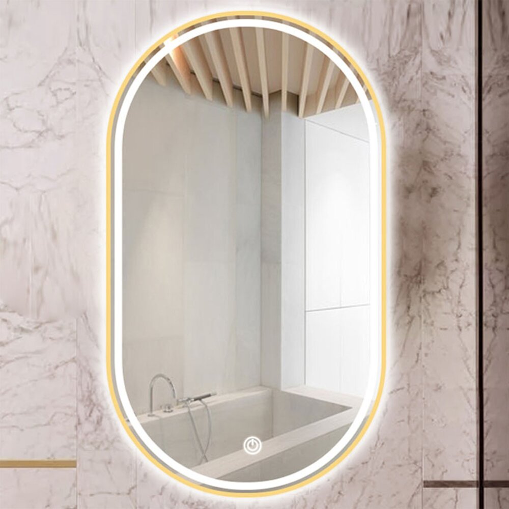 Fluminia Dali-Gold Illuminated and Anti-Fog Mirror 50 cm