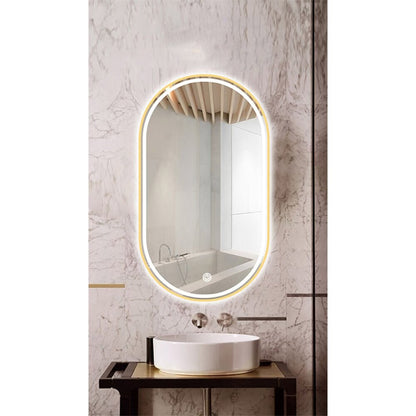 Fluminia Dali-Gold Illuminated and Anti-Fog Mirror 50 cm
