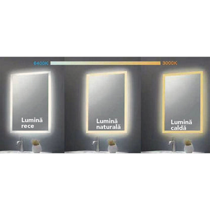 Fluminia Dali-Gold Illuminated and Anti-Fog Mirror 50 cm