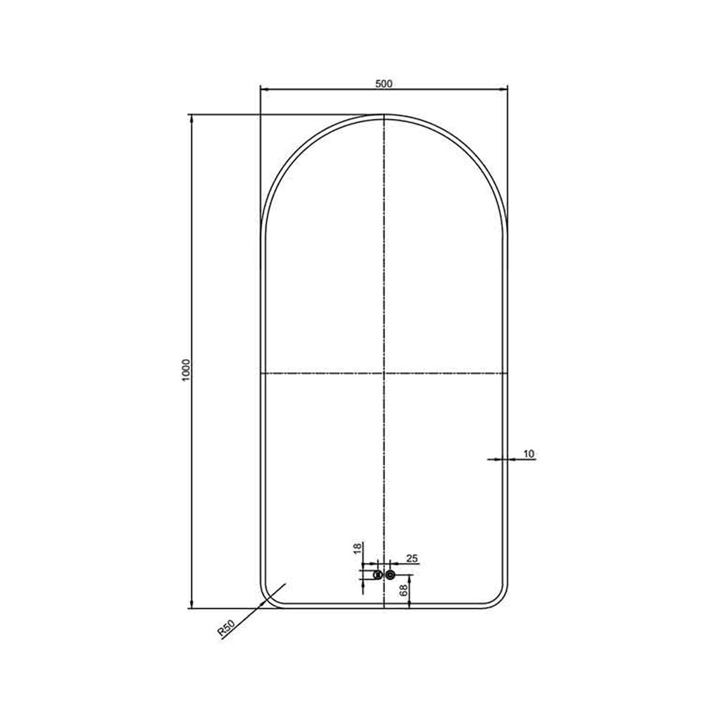 Огледало с осветление и антифог Fluminia Gaudi 50x100 cm завършек бронз сатен
