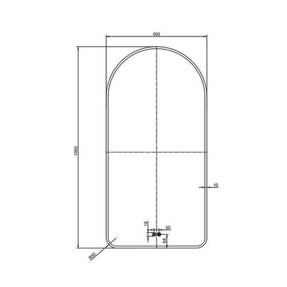 Огледало с осветление и антифог Fluminia Gaudi 50x100 cm завършек бронз сатен