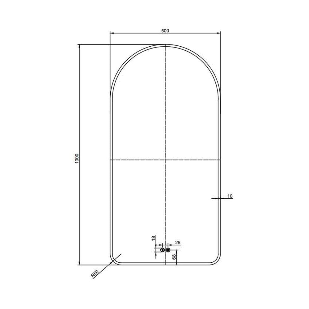 Огледало с осветление и антифог Fluminia Gaudi 50x100 cm матово черно покритие