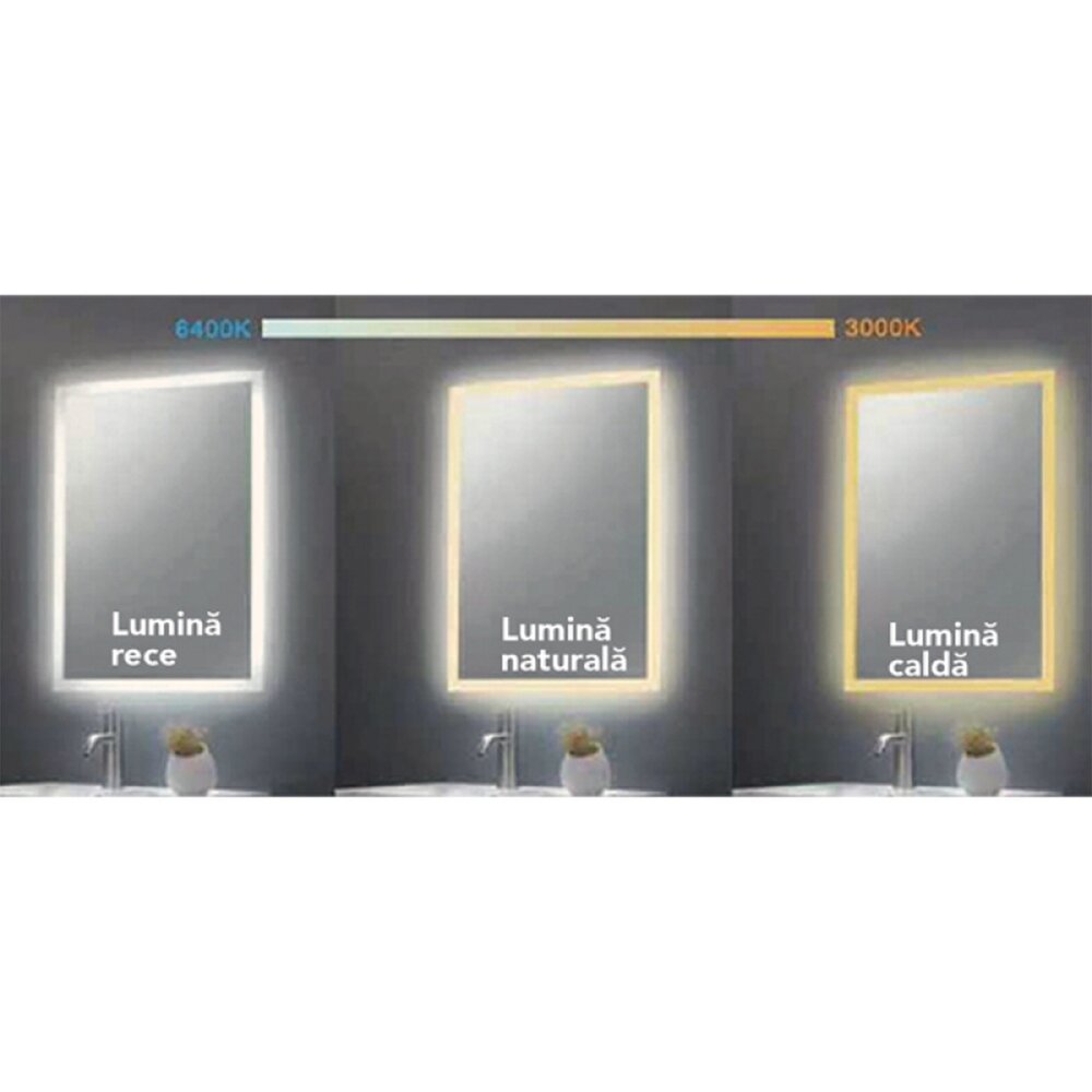 Fluminia Picasso-EX-60 Mirror with Lighting and Anti-Fog 60 cm