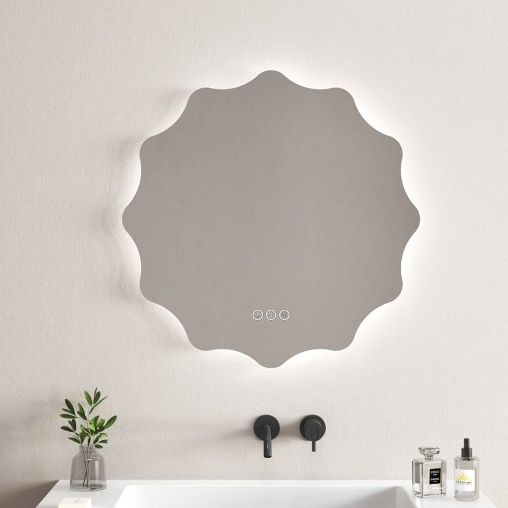 Огледало с осветление и размразяване Inter Ceramic Cirino кръгло 80 cm