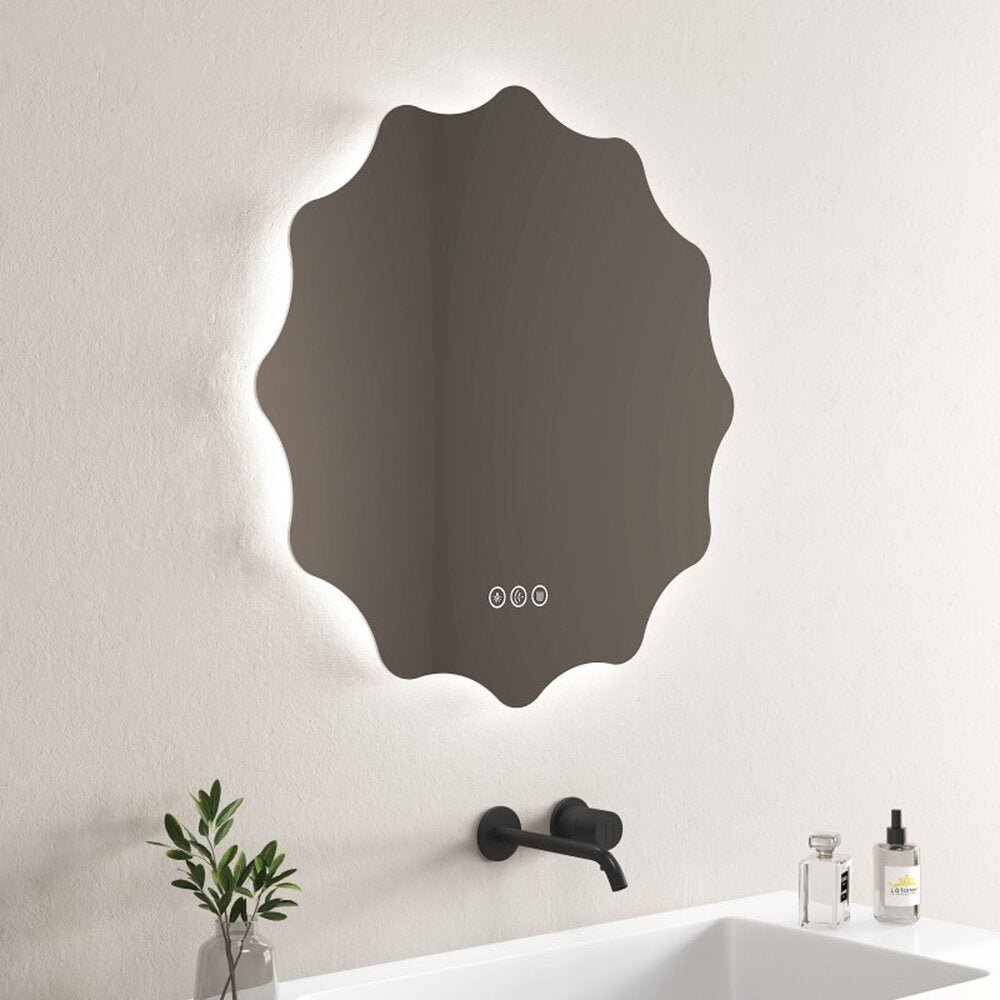 Огледало с осветление и размразяване Inter Ceramic Cirino кръгло 80 cm