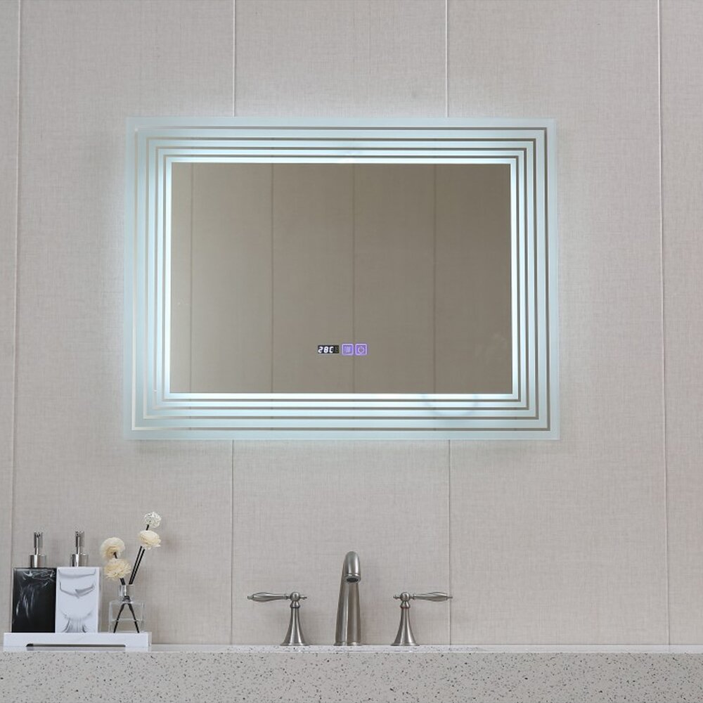 Огледало с осветление и размразяване Inter Ceramic правоъгълно 80x60 cm