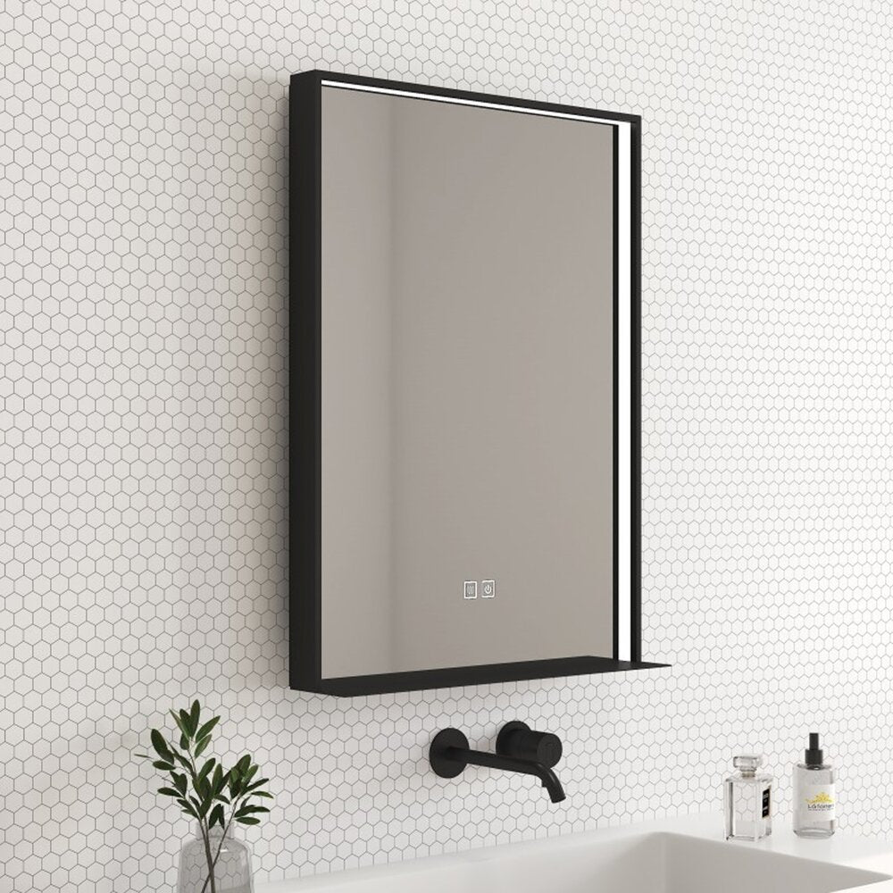 Огледало с осветление и антифог Inter Ceramic Enzo черна рамка 60x80 cm