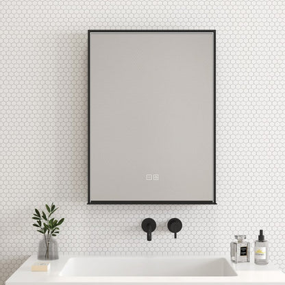 Огледало с осветление и антифог Inter Ceramic Enzo черна рамка 60x80 cm