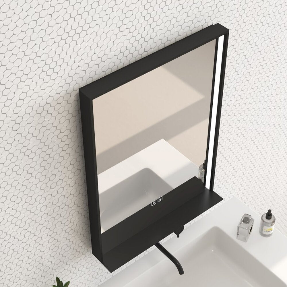 Огледало с осветление и антифог Inter Ceramic Enzo черна рамка 60x80 cm