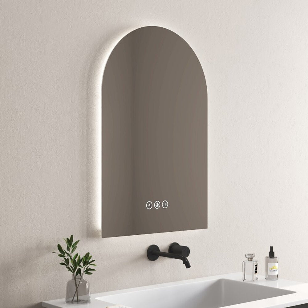 Огледало с осветление и антифог Inter Ceramic Fausto полукръгло 60x90 cm